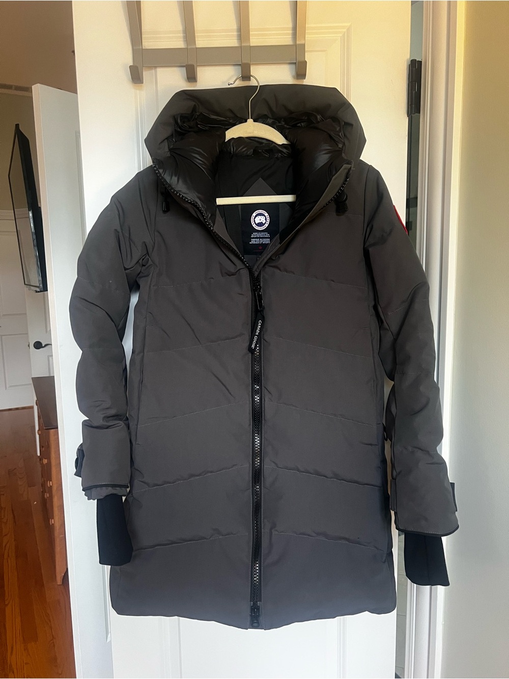 Canada Goose Women's Charcoal Hooded Puffer Coam